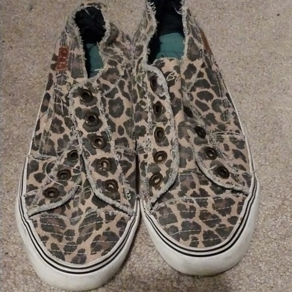 Blowfish Leopard Print Canvas Sneakers
